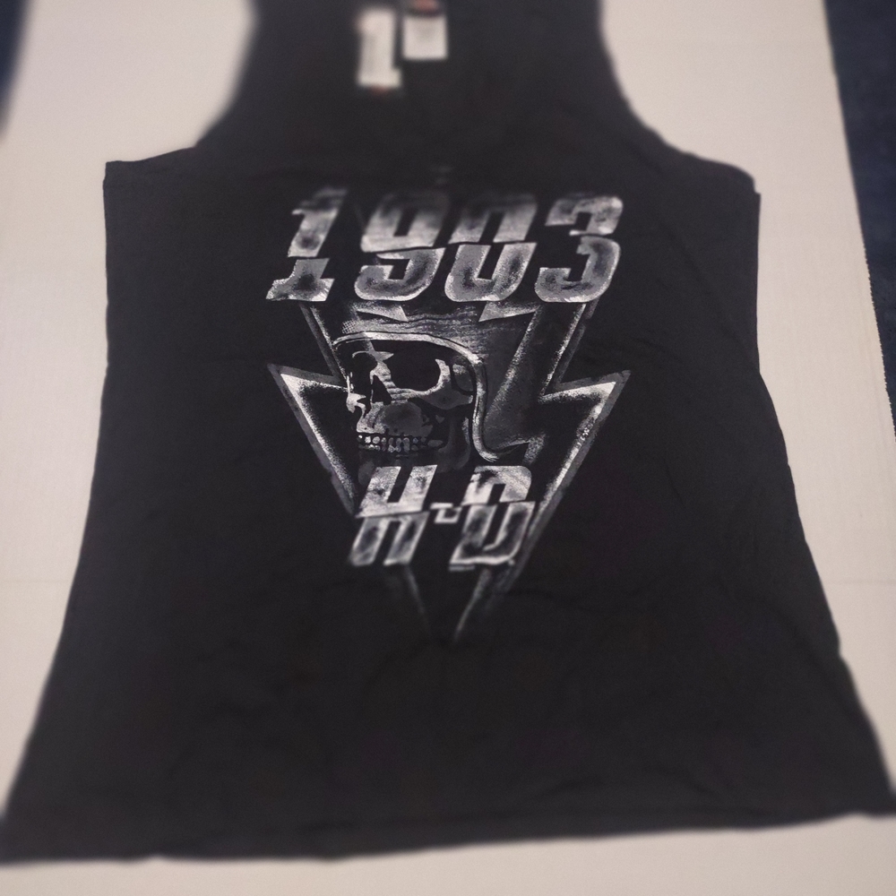 Black Graphic Tank Top